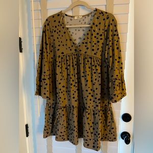 Pebble print long sleeve dress